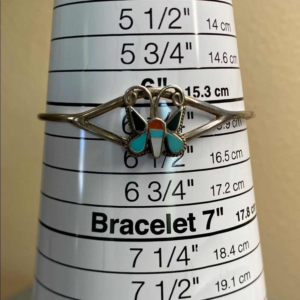 Zuni Vintage Sterling Silver Butterfly Bracelet - Picture 3 of 6